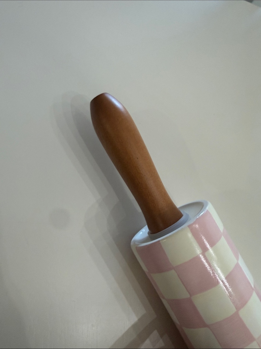 MacKenzie-Childs Rosy Check Ceramic Rolling Pin - Picture 5 of 5